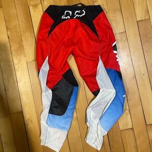 Fox women’s red and blue fyce dirt bike pants